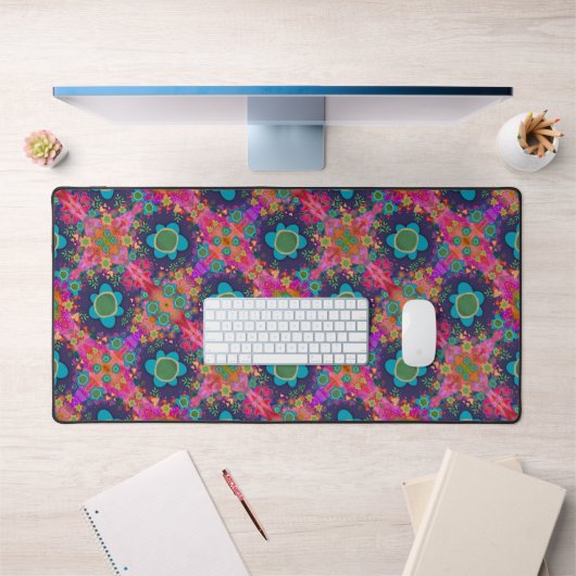 Boho Floral Whimsical Pink farbenfrohe Inspirivity Schreibtischunterlage (Büro 1)