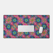 Boho Floral Whimsical Pink farbenfrohe Inspirivity Schreibtischunterlage (Tastatur & Maus)