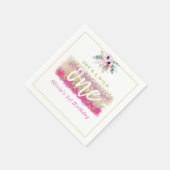 Boho Floral Wild One Girls erste Geburtstagsparty Serviette (Ecke)