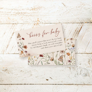 Boho Floral Wildblume Babydusche Bücher für Baby Begleitkarte