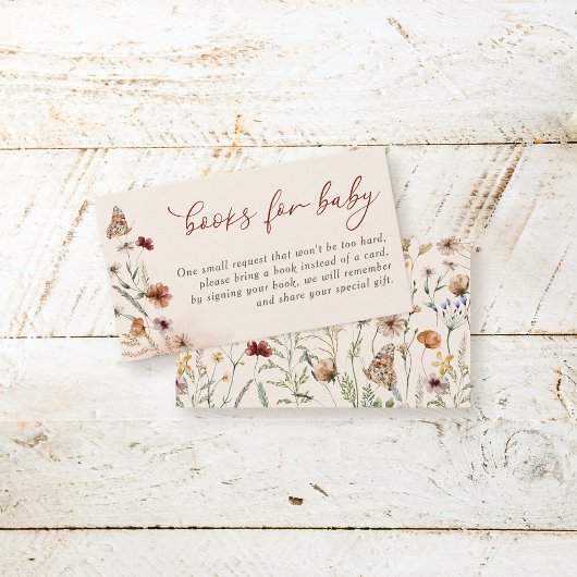 Boho Floral Wildblume Babydusche Bücher für Baby Begleitkarte