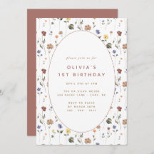 Boho Floral Wildblume Birthday | Einladung