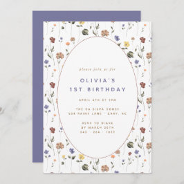 Boho Floral Wildblume Birthday | Einladung