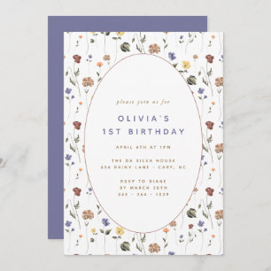 Boho Floral Wildblume Birthday Einladung