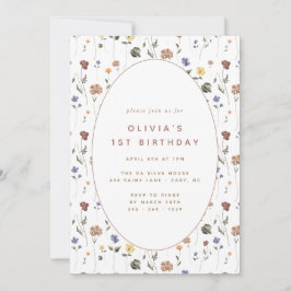 Boho Floral Wildblume Birthday | Einladung