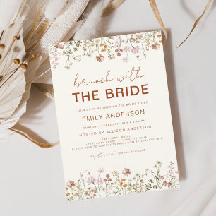 Boho Floral Wildblume Bridal Brunch Einladung