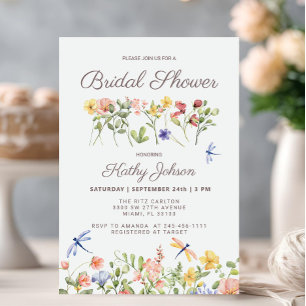 Boho Floral Wildblume Bridal Dusche Einladung