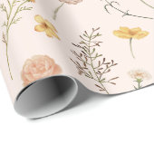 Boho Floral Wildblume Geschenkpapier (Rolleneckpunkt)