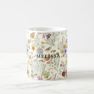 Boho Floral Wildblume Kaffeetasse