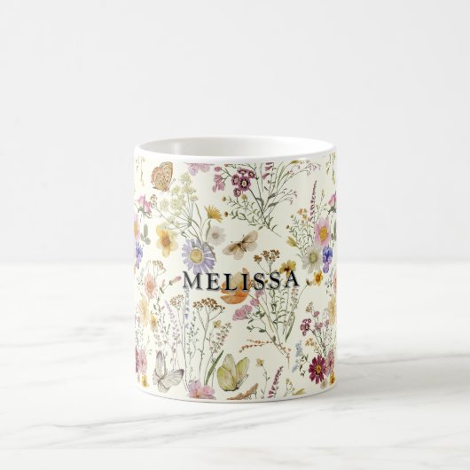 Boho Floral Wildblume Kaffeetasse (Mittel)