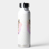 Boho Floral Wildblume Llama Hübsch Pink Animal Trinkflasche (Links)