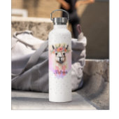 Boho Floral Wildblume Llama Hübsch Pink Animal Trinkflasche