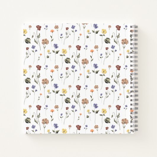 Boho Floral Wildblume | PERSONALISIERT Notizblock (Rückseite)