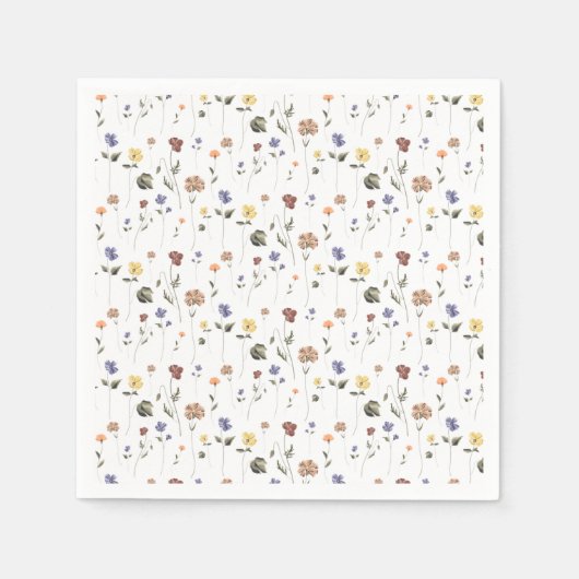 Boho Floral Wildblume | Serviette (Vorderseite)