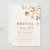 Boho Floral Wildblume Terracotta Bridal Brunch Einladung (Vorderseite)