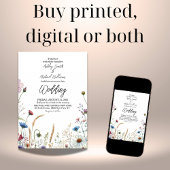 Boho Floral Wildblume Wedding Einladung