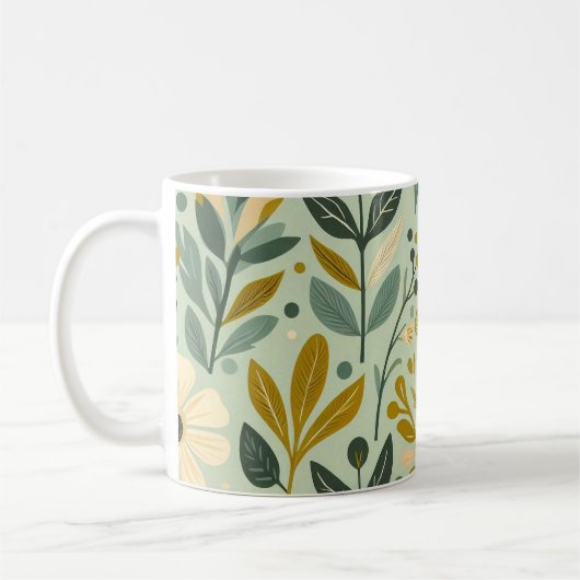 Boho Floral Wildblumen Blume Blue Kaffeetasse (Links)
