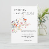 Boho Floral wildflower wedding Einladung (Stehend Vorderseite)