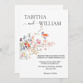 Boho Floral wildflower wedding Einladung (Vorne/Hinten)