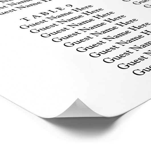 Boho Floral wildflower wedding Seating Chart Poster (Ecke)