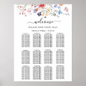Boho Floral wildflower wedding Seating Chart Poster (Vorne)