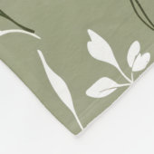 Boho Floral Wildflowers Sage Green Personalized Fleecedecke (Ecke)