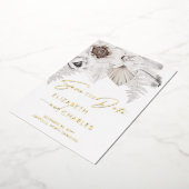 Boho Floral Winter Rustikal Botanisch Save the Dat Folieneinladung (Gedreht)