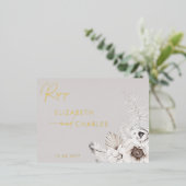 Boho Floral Winter Rustikale botanische UAWG Folie Einladungspostkarte (Stehend vorne)