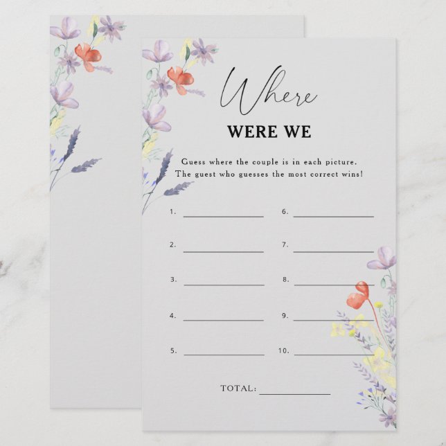 Boho Floral Wo waren wir Brautparty (Vorne/Hinten)
