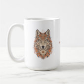 Boho Floral Wolf Psychedelic Art  Kaffeetasse (Links)