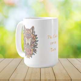 Boho Floral Wolf Psychedelic Art  Kaffeetasse