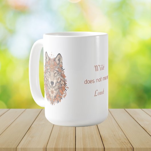 Boho Floral Wolf Psychedelic Art  Kaffeetasse