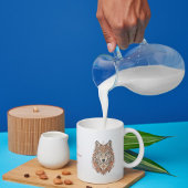 Boho Floral Wolf Psychedelic Art  Kaffeetasse