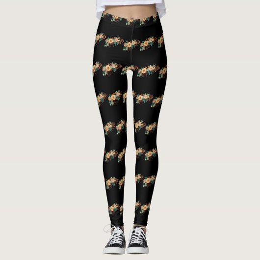 Boho Floral Women Leggings (Vorderseite)
