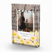 Boho Floral Wood Music Abschluss Foto Block (Rechts)