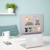 Boho Floral Woodland Animals Baby Aufkleber (Laptop auf Schreibtisch)