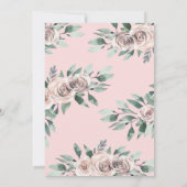 Boho Floral Woodland Animals Girl Baby Dusche Einladung (Rückseite)