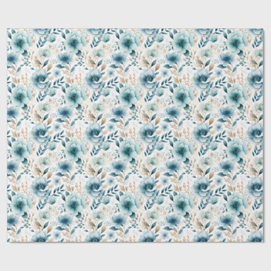 Boho Floral Wrapping Paper Geschenkpapier (Flach)