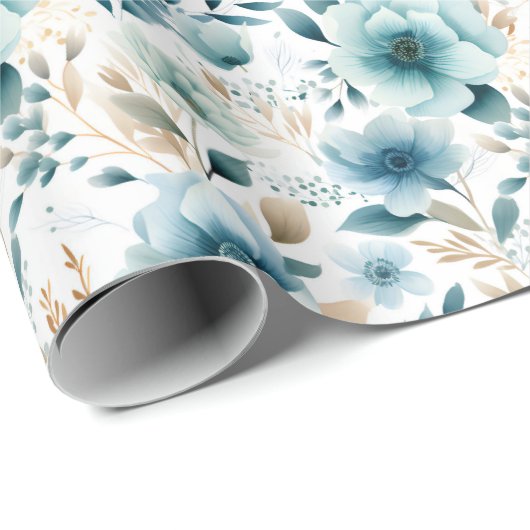 Boho Floral Wrapping Paper Geschenkpapier (Rolleneckpunkt)