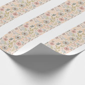 Boho Floral Wrapping Paper Pattern-Cute Aesthetic Geschenkpapier (Ecke)