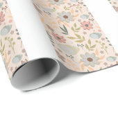 Boho Floral Wrapping Paper Pattern-Cute Aesthetic Geschenkpapier (Rolleneckpunkt)