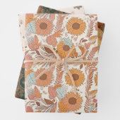Boho Floral Wrapping Paper Sheets Geschenkpapier Set (Beispiel)