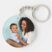 Boho Floral Wreath Best Mama Ever Foto Schlüsselanhänger (Rückseite)