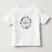 Boho Floral Wreath Best Sister Ever Kleinkind T-shirt (Vorderseite)