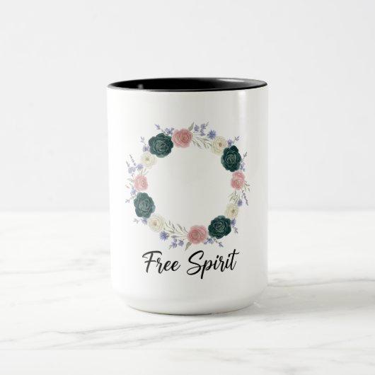 Boho Floral Wreath "Free Spirit" Tasse (Zentrum)