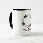 Boho Floral Wreath "Free Spirit" Tasse (Vorderseite Links)