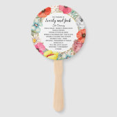 Boho Floral Wreath Pink Gold Wedding Program Fächer (Vorderseite)