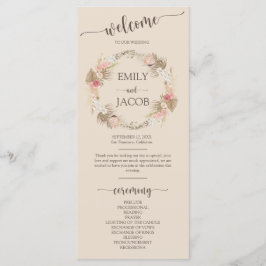 Boho Floral Wreath Script Wedding Flat Program Programm