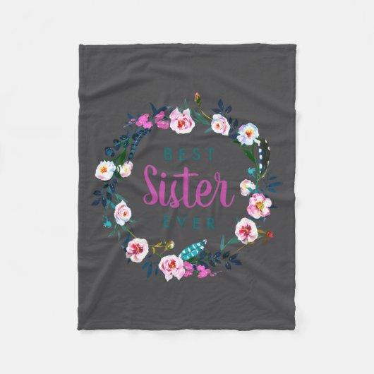 Boho Floral Wreath Sister Ever Fleecedecke (Vorderseite)