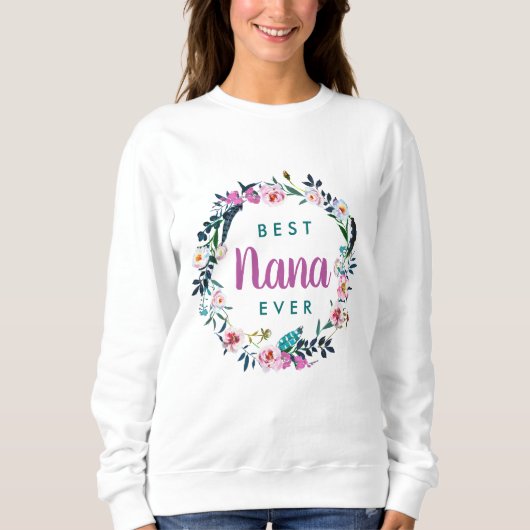 Boho Floral Wreath Sweatshirt (Vorderseite)